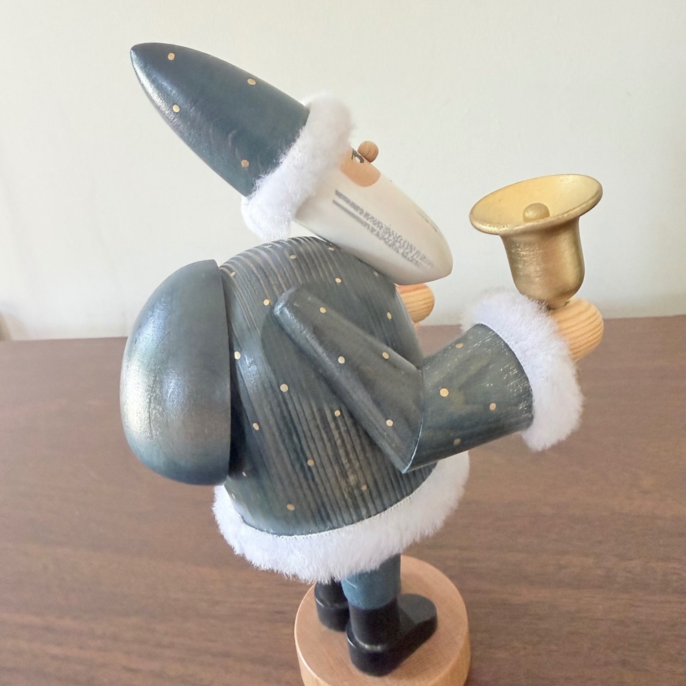 KWO German Wooden Incense Smoker Saint Peter Santa Claus Teal Gold Star Figurine - Picture 7 of 10